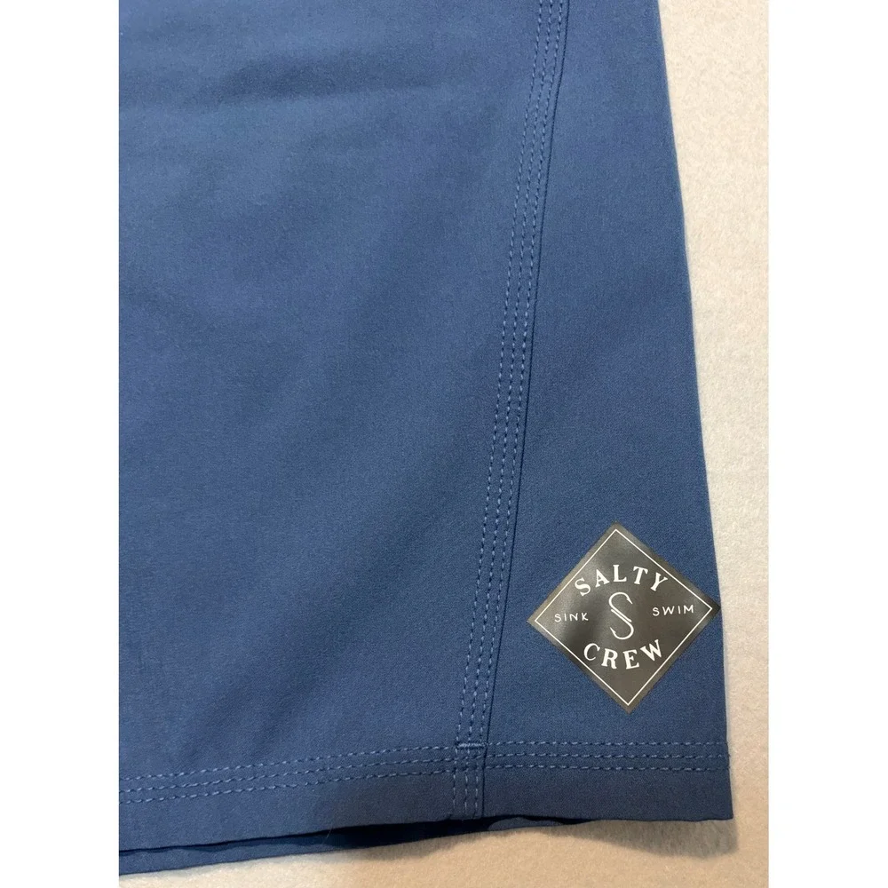 Salty Crew Mens Board Shorts Blue Cargo Quick Dry Stretch Size 40‎
